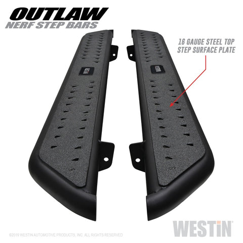 Westin 15-20 Ford F-150 SuperCab / 17-20 F-250/350 SuperCab Outlaw Nerf Step Bars - Textured Black - 58-53935