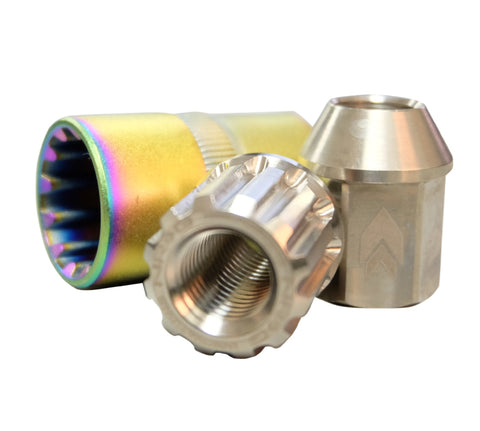 NRG 200 Series M12 X 1.5 Titanium Lug Nut Set - 21 Pc w/Lock Key Socket - Silver - LN-T200SL-21
