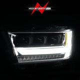 ANZO 19-20 Dodge Ram 1500 Tradesman LED Projector Headlights Plank Style w/Sequential Black (Driver) - 111495-L