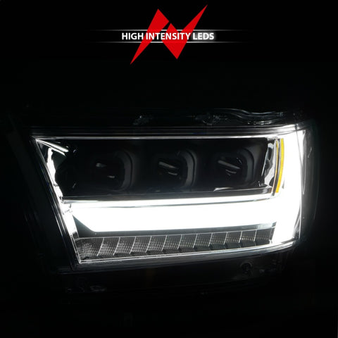 ANZO 19-20 Dodge Ram 1500 Tradesman LED Projector Headlights Plank Style w/Sequential Black (Driver) - 111495-L
