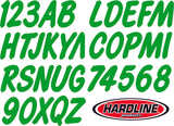 Hardline Boat Lettering Registration Kit 3 in. - 400 Lime Green Solid - GRN400EC