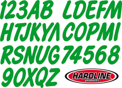 Hardline Boat Lettering Registration Kit 3 in. - 400 Lime Green Solid - GRN400EC