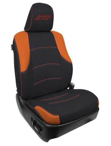 PRP 11-24 Toyota 4Runner Front Seat Covers (Pair) - Black/Orange - B066-05