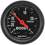 Autometer Z Series 52mm 30 In Hg.-Vac. / 30 PSI Boost / Vacuum Gauge - 2614