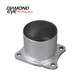 Diamond Eye ADAPTER 4-BOLT FLANGE 4in INNER DIA CLAMP-ON AL: 01-05 CHEVY/GMC 6.6L 2500/3500 CHV-FBA - 321045
