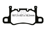 EBC 13-15 Porsche 911 (991) (Cast Iron Rotor only) 3.8 GT3 Yellowstuff Rear Brake Pads - DP42207R
