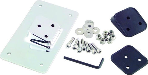 Bikers Choice 55-Up Chrome Custom Laydown License Plate Bracket With 3 Bolt Style - 490002