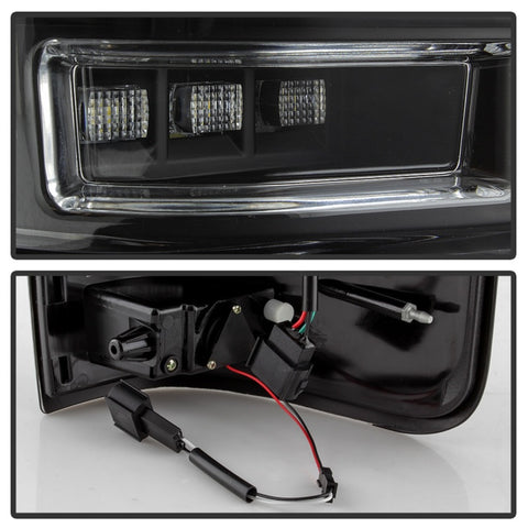 Spyder 04-08 Ford F-150 Projector Tail Lights - Light Bar DRL LED - Black ALT-YD-FF15004V2-LBLED-BK - 5084170