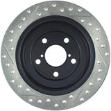 StopTech 05-06 Saab 9-2X AWD / 02-05 Impreza WRX / 02 WRX STi Slotted & Drilled Left Rear Rotor - 127.47011L