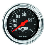 AutoMeter Gauge Water Temp 2-1/16in. 120-240 Deg. F Mechanical 12ft. Traditional Chrome - 2433