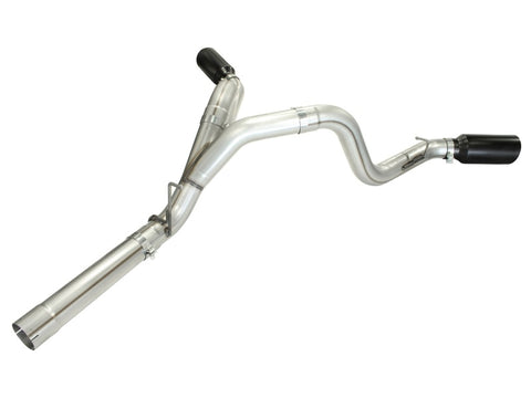 aFe MachForce XP Exhaust 4inch DP-Back All SS 2011-14 GM Diesel Trucks V8-6.6L LML Black Tips - 49-44043-B