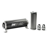 DeatschWerks Stainless Steel 10AN 10 Micron Universal Inline Fuel Filter Housing Kit (160mm) - 8-03-160-010K-10