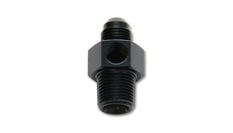 Vibrant -6AN Male to 3/8in NPT Male Union Adapter Fitting w/ 1/8in NPT Port - 16496