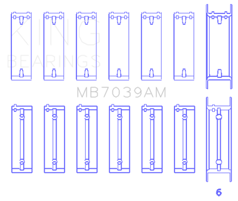 King Engine Bearings BMW M51/M57 Main Bearing Set - Size STD - MB7039AM