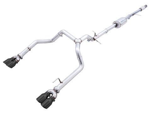 AWE Tuning 4th Gen GM 1500 5.3L 0FG Catback Split Rear Exit (w/ Bumper Cutouts) - Quad Diamond Tips - 3015-43202