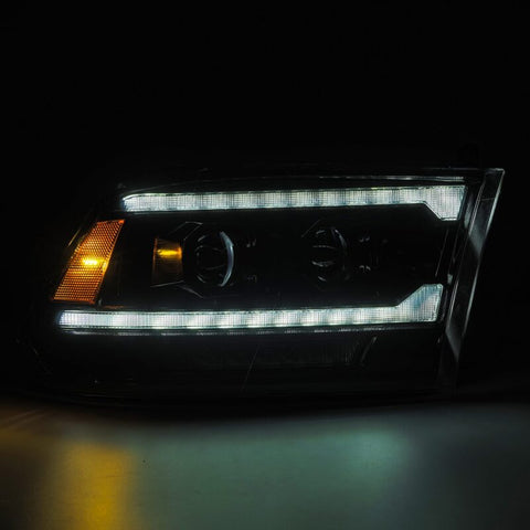 AlphaRex 09-18 Ram 2500 LUXX LED Proj Headlight Plank Style Alpha Blk w/Activ Light/Seq Signal/DRL - 880560