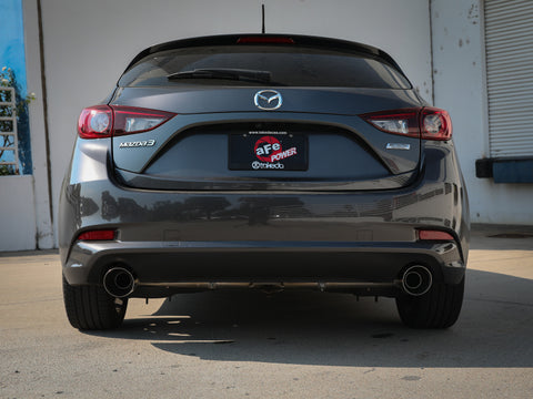 aFe Takeda 2-1/2in 304 SS Cat-Back Exhaust w/ Polished Tips 14-18 Mazda 3 L4 2.0L/2.5L - 49-37015-P