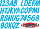 Hardline Boat Lettering Registration Kit 3 in. - 400 Cyan Blue Solid - CYN400EC