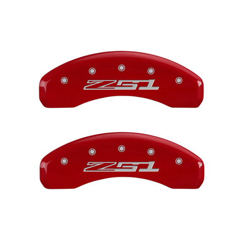MGP 4 Caliper Covers Engraved Front Corvette C7 Engraved Rear Z51/2015 Yellow finish black ch - 13084SZ51YL