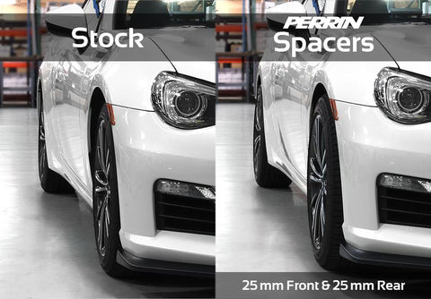 PERRIN 02-14 Subaru WRX / 2004 STI / 13-25 BRZ & Toyota GR86 25mm Wheel Spacers 5x100 56mm CB - Pair - PSP-WHL-026BK