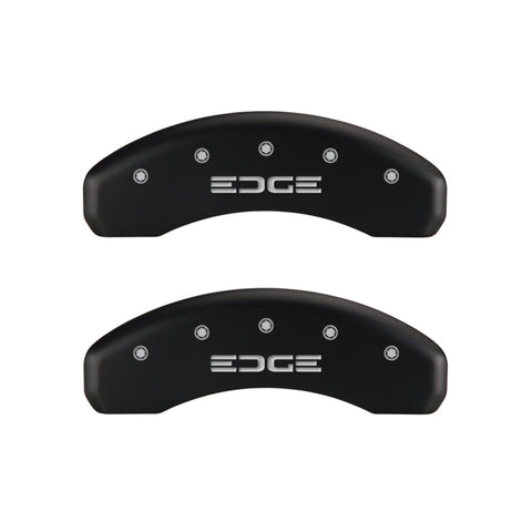 MGP 4 Caliper Covers Engraved Front & Rear Edge Red finish silver ch - 10119SEDGRD