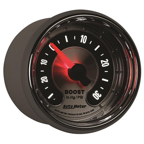 Autometer American Muscle 52mm Full Sweep Electric 30 In Hg.-Vac/30PSI Boost Vacuum Gauge - 1259