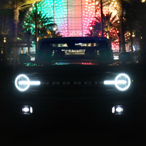 AlphaRex 21-23 Ford Bronco NOVA LED Projector Headlights Black - 880260