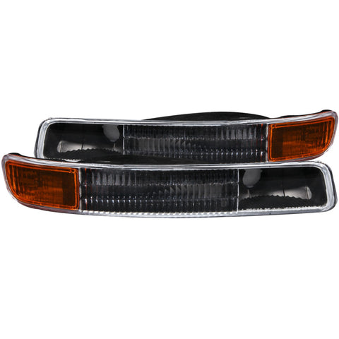 ANZO 1999-2006 GMC Sierra 1500 Euro Parking Lights Black w/ Amber Reflector - 511005