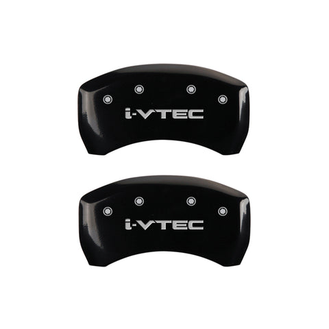 MGP 4 Caliper Covers Engraved Front & Rear i-Vtec Black finish silver ch - 39018SIVTBK