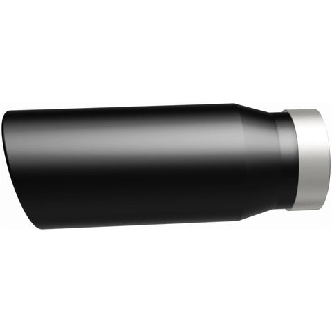 MagnaFlow Tip Stainless Black Coated Single Wall Round Single Outlet 5in Dia 4in Inlet 13in L - 35238