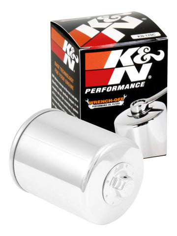 K&N Harley-Davidson 3in OD x 4.063in H Chrome Oil Filter - KN-170C