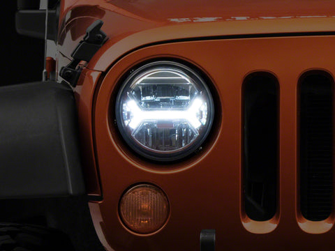 Raxiom07-18 Jeep Wrangler JK LED Halo Projector Headlights- Chrome Housing (Clear Lens) - J121872