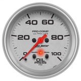 Autometer Ultra-Lite 66.7mm Oil Press 2 5/8in 100PSI Digital Stepper Motor w/ Peak & Warning Light - 4452