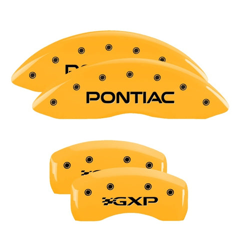 MGP 4 Caliper Covers Engraved Front Pontiac Rear Gxp Yellow Finish Blk Char 2005 Pontiac Bonneville - 18031SPXPYL