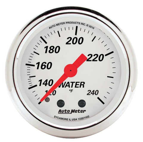 AutoMeter Gauge Water Temp 2-1/16in. 120-240 Deg. F Mech Arctic White - 1332
