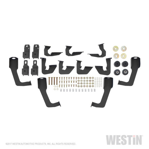 Westin/HDX 07-19 Chevy Silv 2500/3500 Crew (8ft) (Excl Dually) Drop WTW Nerf Step Bars - Blk - 56-534585