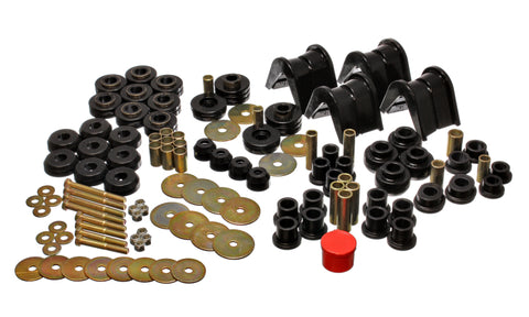Energy Suspension 66-77 Ford Bronco 4WD (w/ 2 Deg C-Bushings) Black Hyper-Flex Master Bushing Set - 4.18104G
