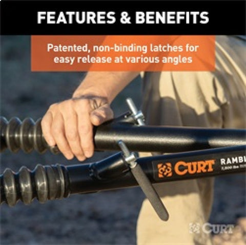 RockJock Curt Rambler Steel RV Tow Bar 7500lbs 2in Shank - RJ-70001