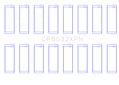 King Engine Bearings Chrysler 345/ 370 16V (Size 0.05) pMaxBlack Coated Connecting Rod Bearing Set - CR8032XPN0.5