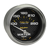 AutoMeter Gauge Water Temp 2-5/8in (66.7mm) 100-250F Electric Carbon Fiber - 4837