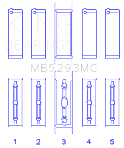 King Engine Bearings GM Vortec /LS-Series Gen III IV V Main Bearing Set - MB5293MC