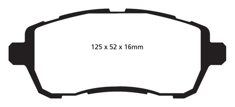 EBC 10+ Ford Fiesta 1.6 (FOR NON-ST/NON-TURBO) Greenstuff Front Brake Pads - DP22002