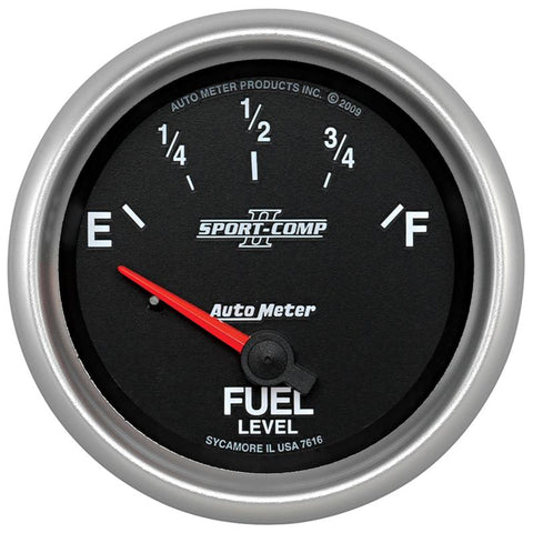 Autometer Sport-Comp II 2-5/8in Short Sweep Electronic 73-10ohms Fuel Level Gauge - 7615