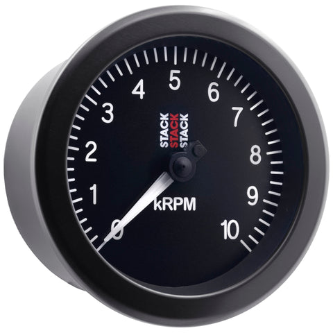 Autometer Stack Sport 88mm 0-10K RPM Tachometer - Black - ST100-010