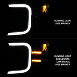 ANZO 18-20 Ford F-150 Full Led Projector Smoke Bar Style Headlights Black Amber - 111520