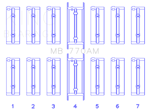 King BMW M30B35/25/28/32/33/35 Performance Main Bearing Set - MB770AM