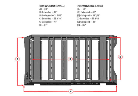 N-Fab Universal Roof Rack (Small 34.25 - 34 Width) - Tex. Black - U34253400