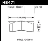 Hawk 66-72 Dodge Dart / 66-69 Pylmouth Barracuda DTC-70 Race Front Brake Pads - HB471U.510