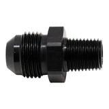 DeatschWerks 8AN Male Flare to 1/4in Male NPT Adapter - Anodized Matte Black - 6-02-0904-B