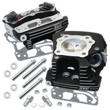 S&S Cycle 99-05 BT Super Stock 89cc Cylinder Head Kit - Black Wrinkle - 90-1106